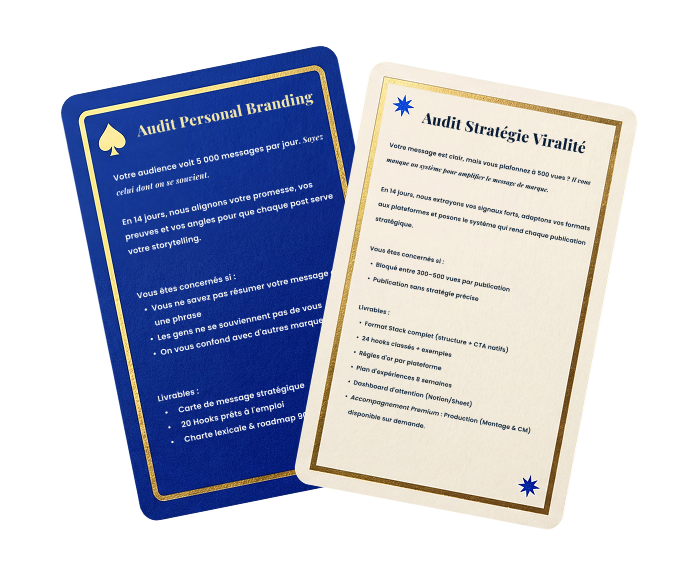 Cartes offres Point Bonus — diagnostic personal branding et stratégie viralité